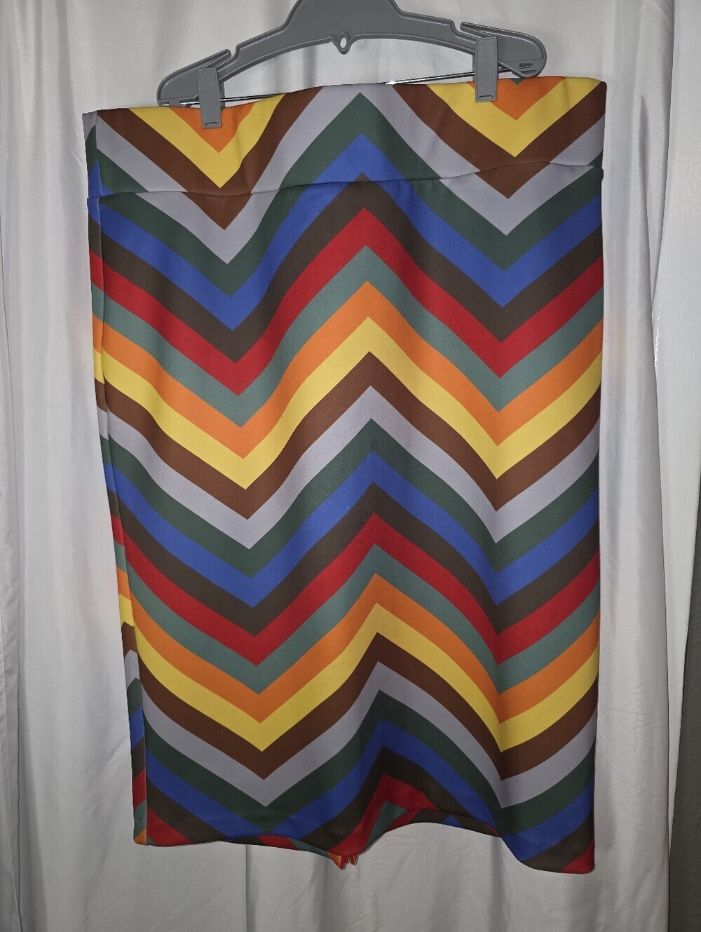 ELOQUII Colorful Chevron Pencil Skirt Retro Rainbow Geometric Plus Size 20